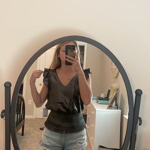 Nine West Black ruffle top